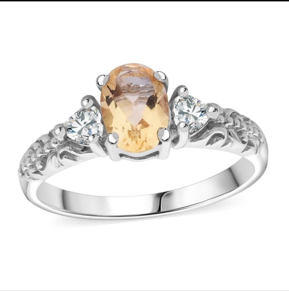 Size 7 Citrine & Topaz Ring